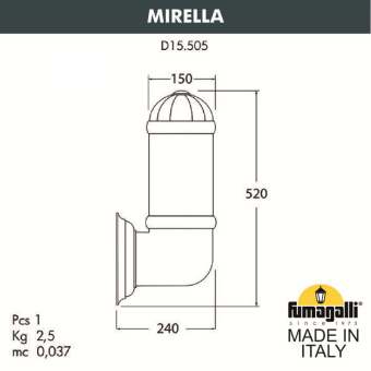 Светильник уличный настенный FUMAGALLI MIRELLA D15.505.000.AYF1R